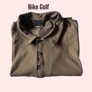 Nike Fit Dry Golf Shirt XXL Big and Tall Red Weave Pattern Polo Stretch